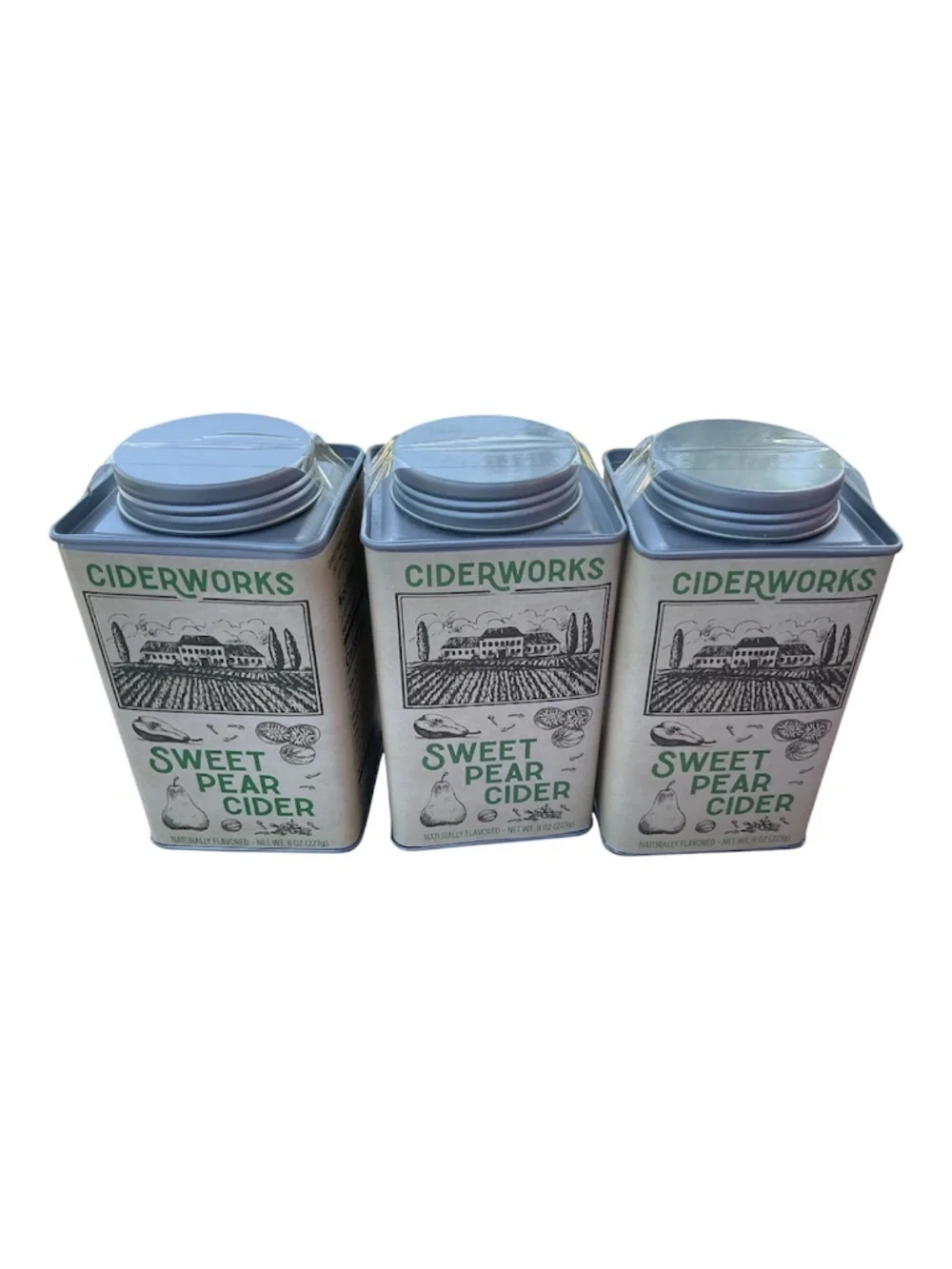 3 tins Sweet Pear Cider by Ciderworks New 8oz tins